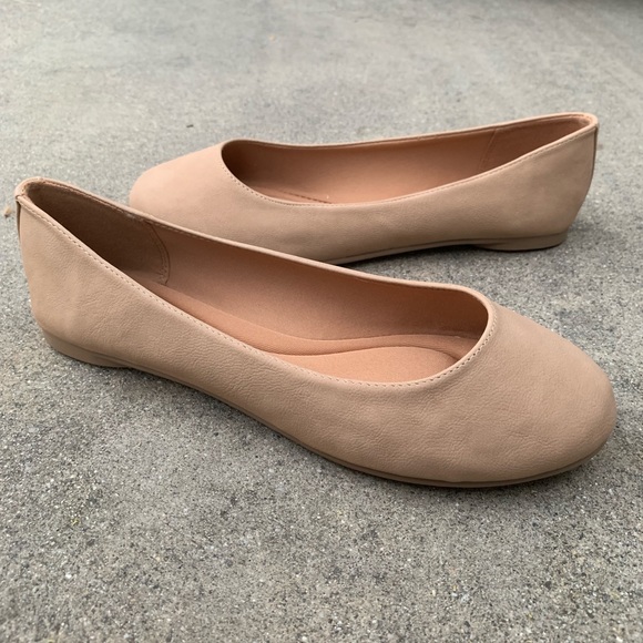 Soda Natural Nbpu Ballet Round Toe Gel Insole Flat - Picture 3 of 5